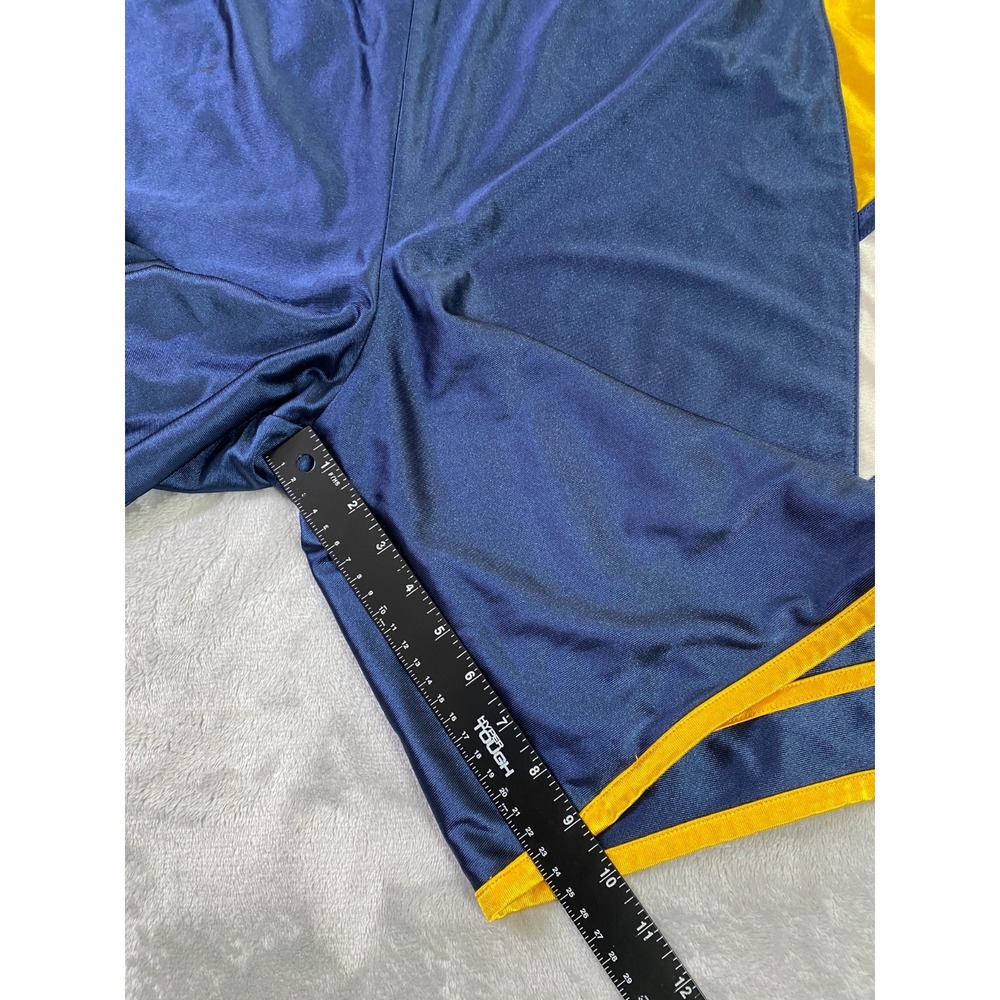 Nike Basketball Shorts Mens XL Navy Yellow Reversible Dazzle Mesh Athletic Retro - Picture 7 of 13